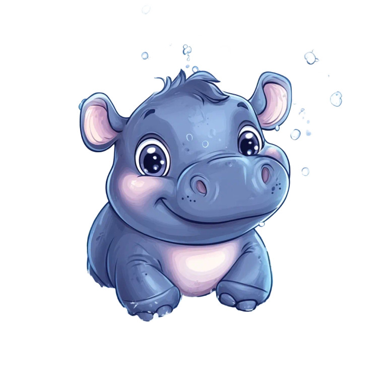 Moo Deng Hippopotamus Coloring Vinyl Car Decal Sticker – Waterproof & UV-Resistant 4.0"