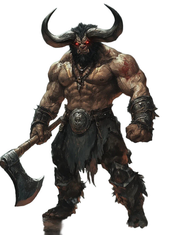 Muscular Minotaur Red Eyes Vinyl Car Decal Sticker – Waterproof & UV-Resistant 4.0"