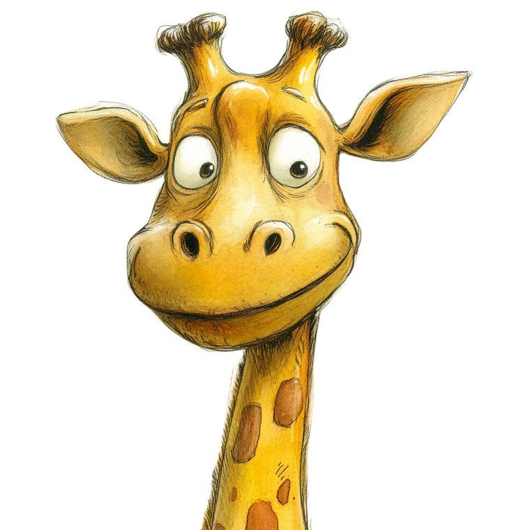 Mustard Giraffe Clipart Vinyl Car Decal Sticker – Waterproof & UV-Resistant 4.0"