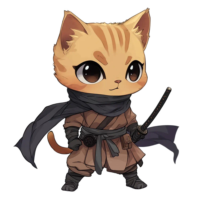 Mysterious Ninja Cat Vinyl Car Decal Sticker – Waterproof & UV-Resistant 4.0"