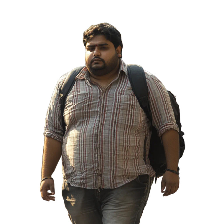 Obese Young Indian Students Vinyl Car Decal Sticker – Waterproof & UV-Resistant 4.0"