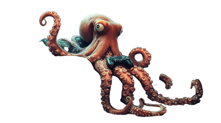 Octopus Gaming Underwater Vector Vinyl Car Decal Sticker – Waterproof & UV-Resistant 7.14"