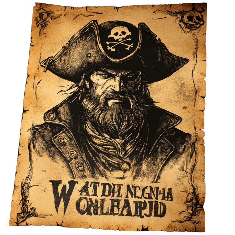 Old Pirate Captain Poster Vinyl Car Decal Sticker – Waterproof & UV-Resistant 4.0"