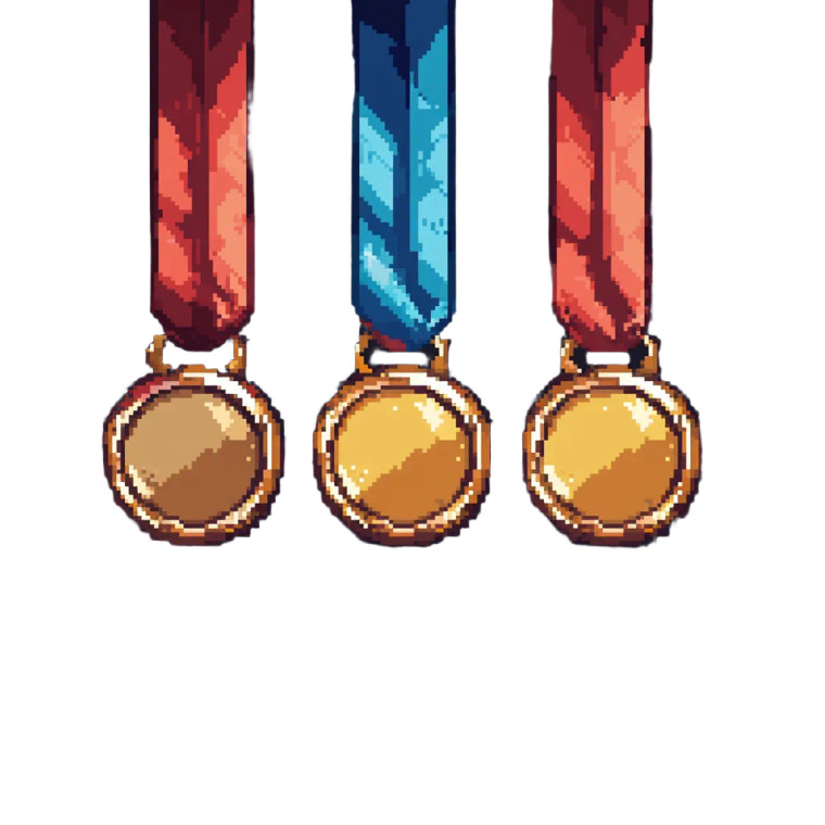Olympic Pixel Medals Vinyl Car Decal Sticker – Waterproof & UV-Resistant 4.0"