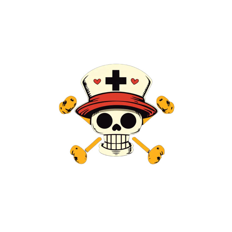 One Piece Strawhat Nurse Logo Vinyl Car Decal Sticker – Waterproof & UV-Resistant 4.0"