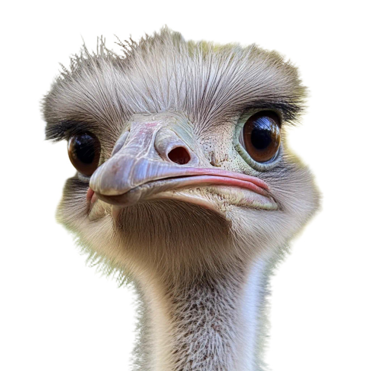 Ostrich Face Close Vinyl Car Decal Sticker – Waterproof & UV-Resistant 4.0"