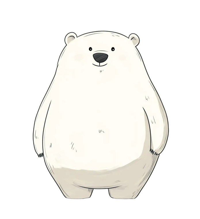 Oversized White Bear O Vinyl Car Decal Sticker – Waterproof & UV-Resistant 4.0"