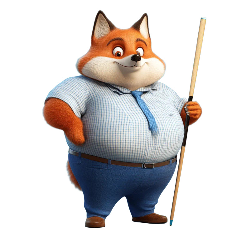 Overweight Cartoon Red Fox Vinyl Car Decal Sticker – Waterproof & UV-Resistant 4.0"