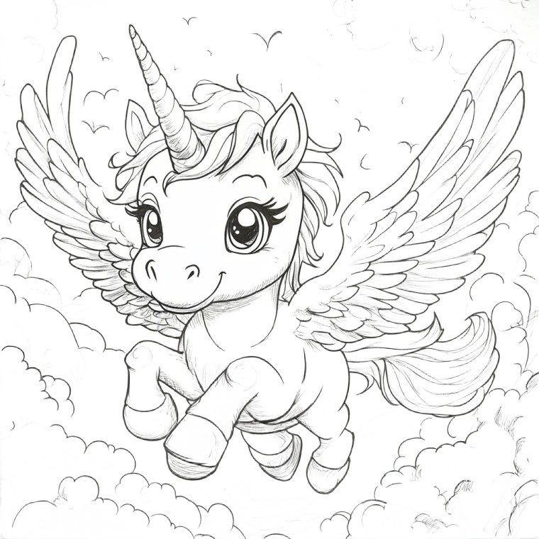 Pegasus Flying Chibi Vinyl Car Decal Sticker – Waterproof & UV-Resistant 4.0"