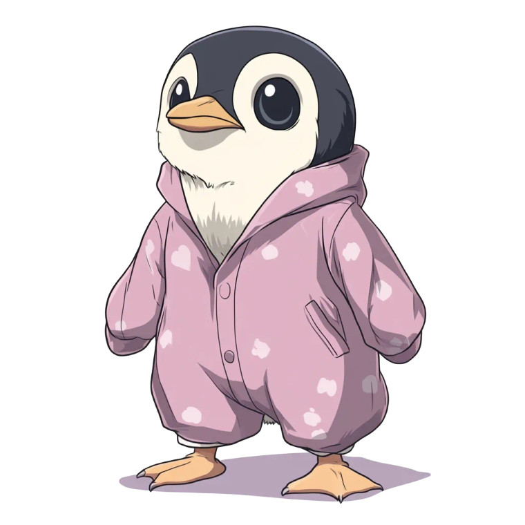 Penguin Pajamas Anime Vinyl Car Decal Sticker – Waterproof & UV-Resistant 4.0"