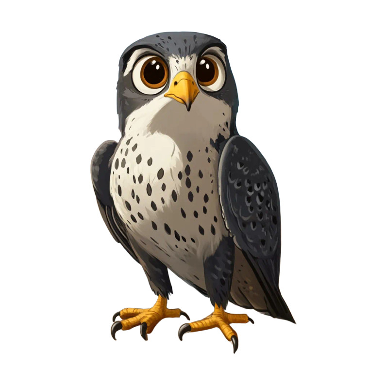 Peregrine Falcon Cartoon Vinyl Car Decal Sticker – Waterproof & UV-Resistant 4.0"