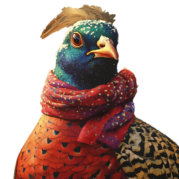 Pheasant Artistic Illustration Vinyl Car Decal Sticker – Waterproof & UV-Resistant 4.0"