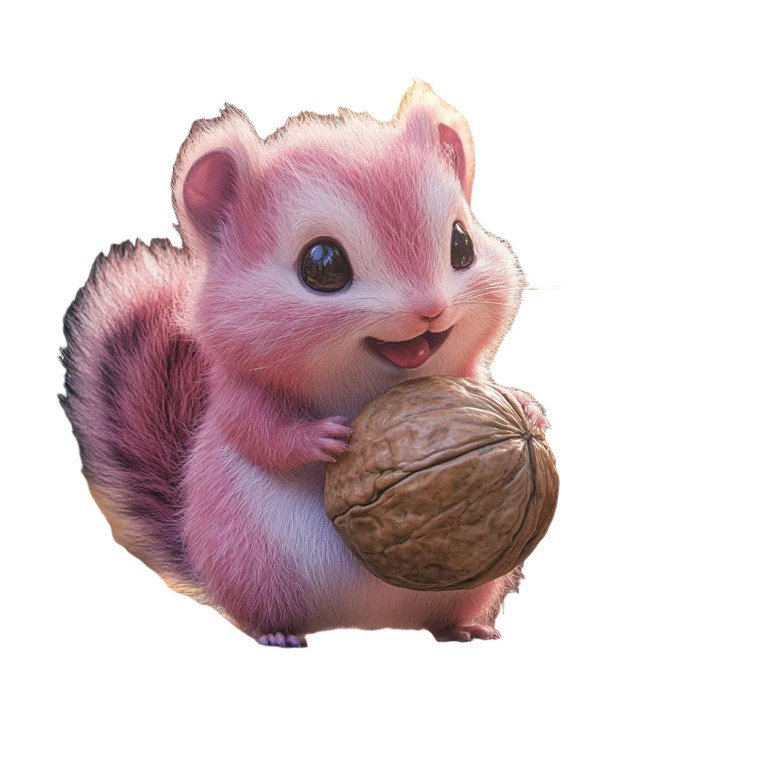 Pink Chipmunk Walnut Vinyl Car Decal Sticker – Waterproof & UV-Resistant 4.0"