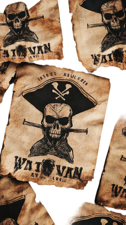 Pirate Bounty Posters Vinyl Car Decal Sticker – Waterproof & UV-Resistant 4.0"