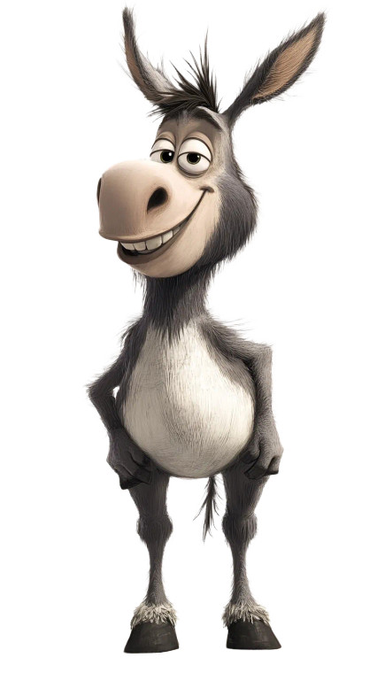 Pixar Donkey Sketch Vinyl Car Decal Sticker – Waterproof & UV-Resistant 4.0"