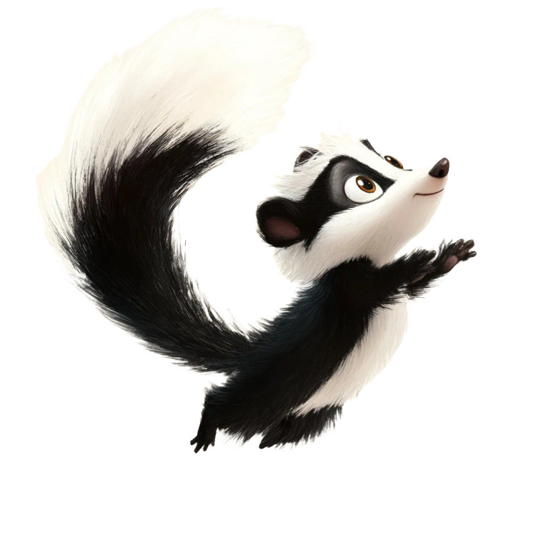 Pixar Skunk Stench Jump Vinyl Car Decal Sticker – Waterproof & UV-Resistant 4.0"