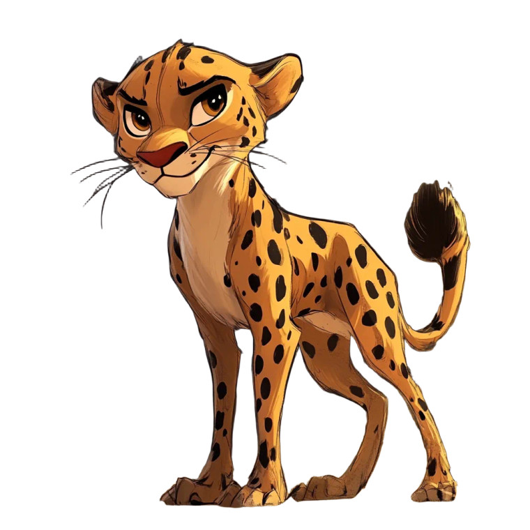 Pixar Style Cheetah Vinyl Car Decal Sticker – Waterproof & UV-Resistant 4.0"