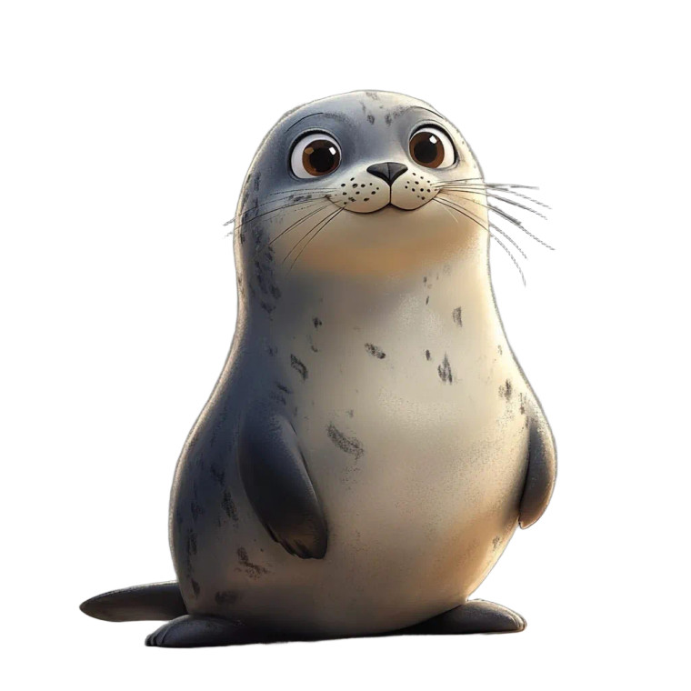 Pixar Style Seal Mascot Vinyl Car Decal Sticker – Waterproof & UV-Resistant 4.0"