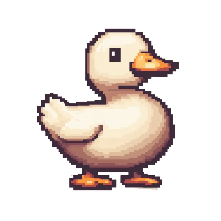 Pixel Duck Minimalist Vinyl Car Decal Sticker – Waterproof & UV-Resistant 4.0"