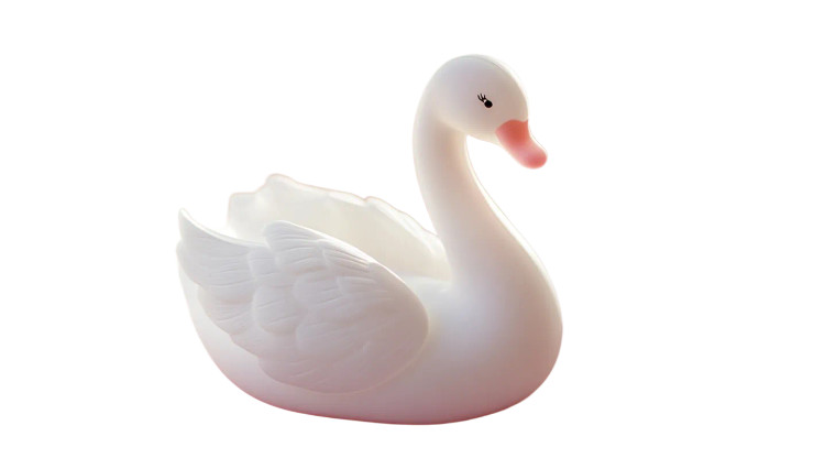 Plastic Toy Swan Vinyl Car Decal Sticker – Waterproof & UV-Resistant 7.14"