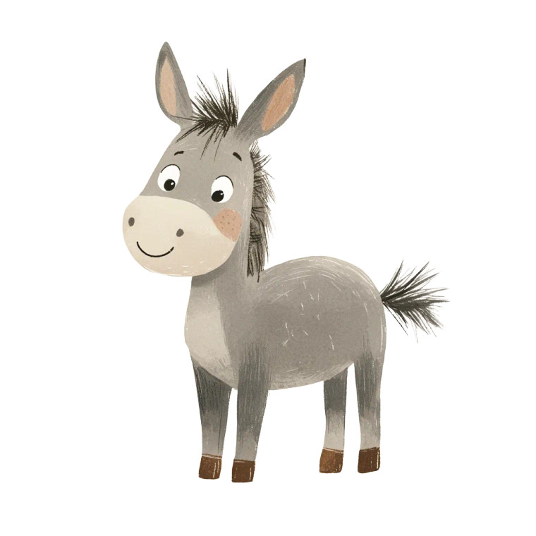 Playful Donkey Illustration Vinyl Car Decal Sticker – Waterproof & UV-Resistant 4.0"