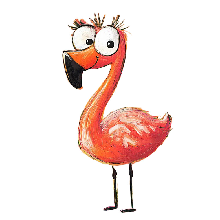 Playful Flamingo Character Vinyl Car Decal Sticker – Waterproof & UV-Resistant 4.0"