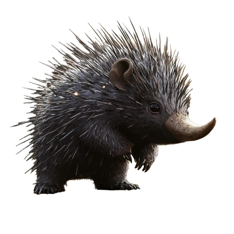 Porcupine Rhino 2D Vinyl Car Decal Sticker – Waterproof & UV-Resistant 4.0"