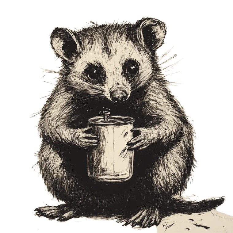 Possum Sitting Can Vinyl Car Decal Sticker – Waterproof & UV-Resistant 4.0"