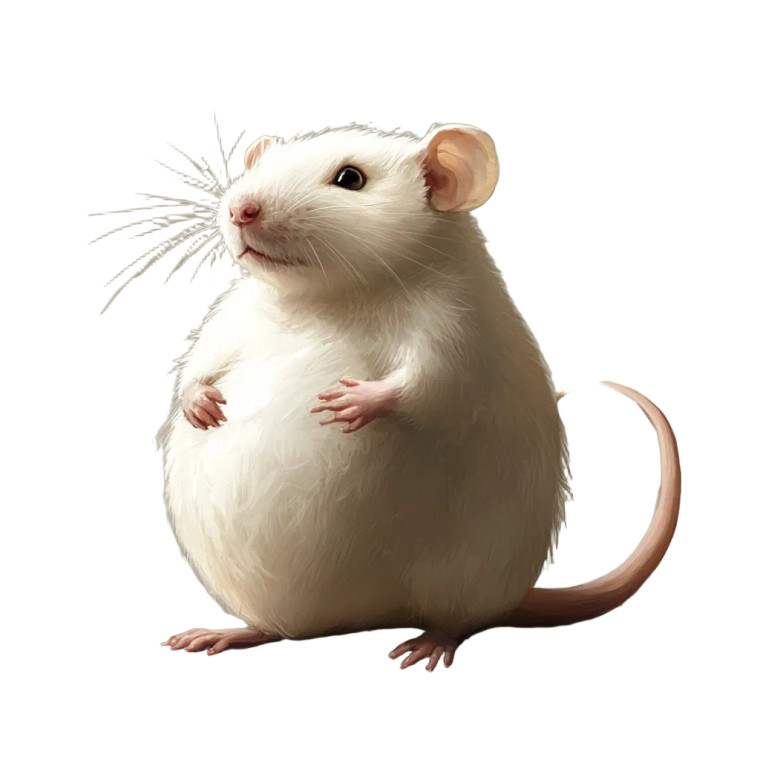Pregnant White Rat Vinyl Car Decal Sticker – Waterproof & UV-Resistant 4.0"