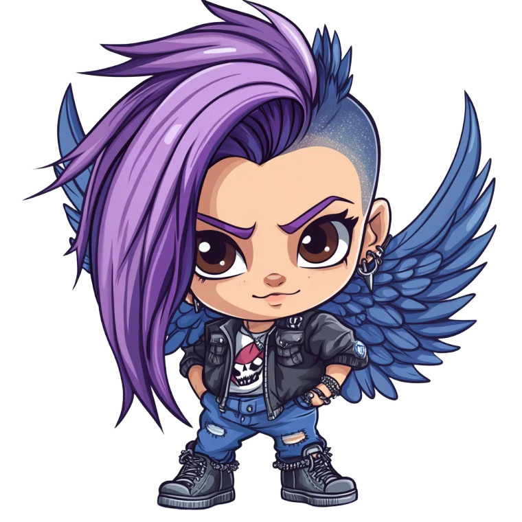 Punk Pixie Caricature Vinyl Car Decal Sticker – Waterproof & UV-Resistant 4.0"