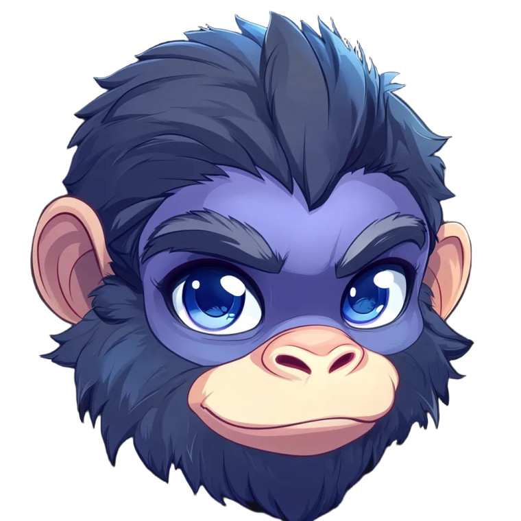 Purple Gorilla Emoji Vector Vinyl Car Decal Sticker – Waterproof & UV-Resistant 4.0"