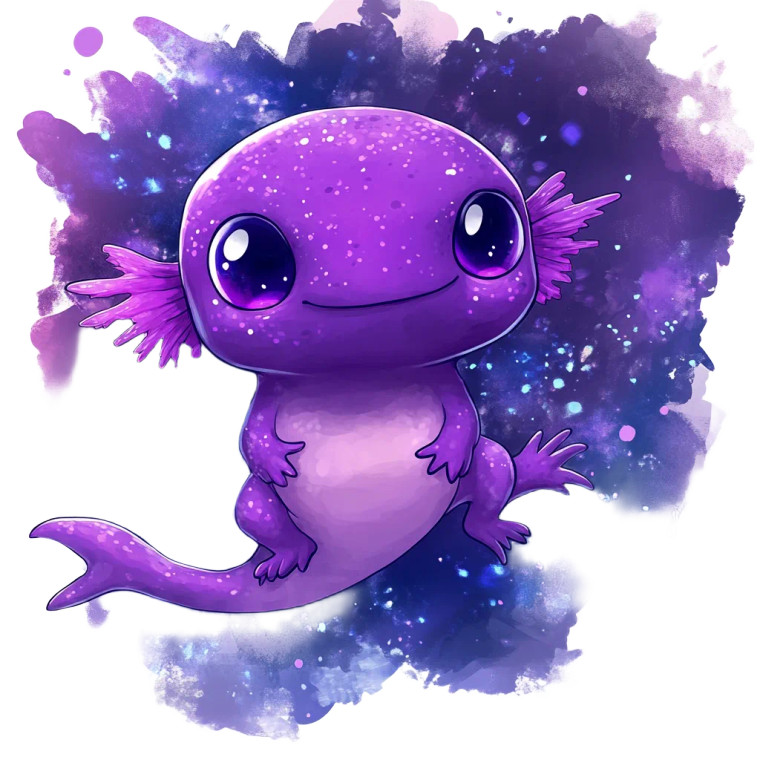 Purple Kawaii Axolotl Vinyl Car Decal Sticker – Waterproof & UV-Resistant 4.0"