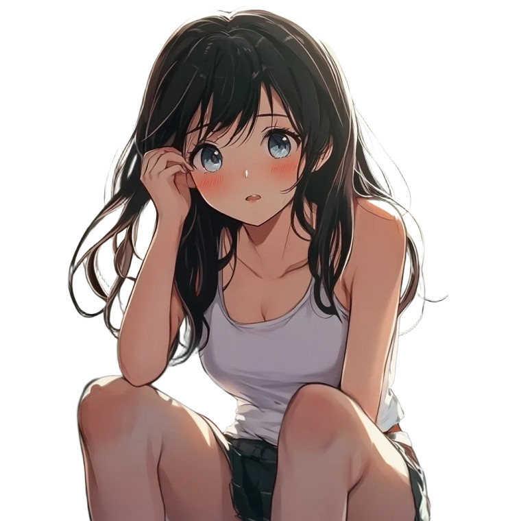 Anime Girl Cute Pose Vinyl Car Decal Sticker – Waterproof & UV-Resistant 4.0"