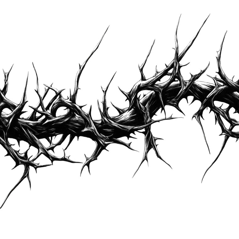 Black White Thorns Band Vinyl Car Decal Sticker – Waterproof & UV-Resistant 4.0"