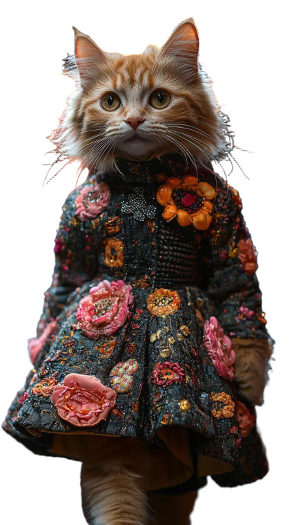 Blonde Cat Dress Runway Vinyl Car Decal Sticker – Waterproof & UV-Resistant 4.0"