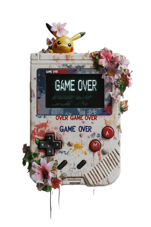 Gameboy Flowers Pikachu Graffiti Vinyl Car Decal Sticker – Waterproof & UV-Resistant 4.48"
