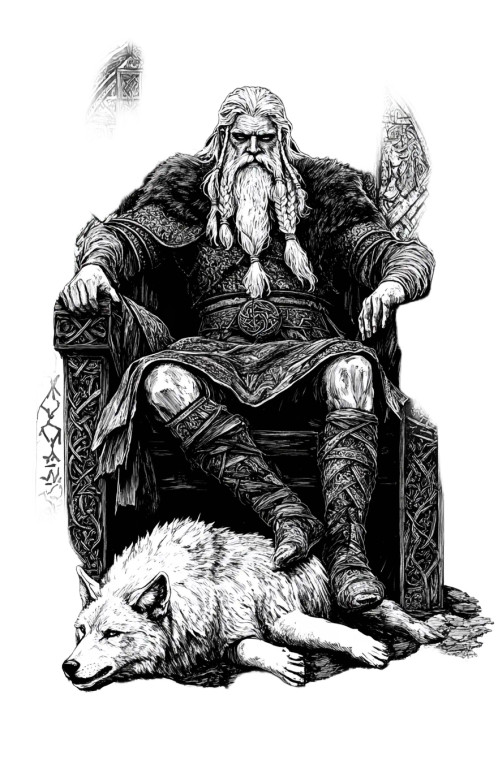 Odin Throne Wolf Runes Vinyl Car Decal Sticker – Waterproof & UV-Resistant 4.0"