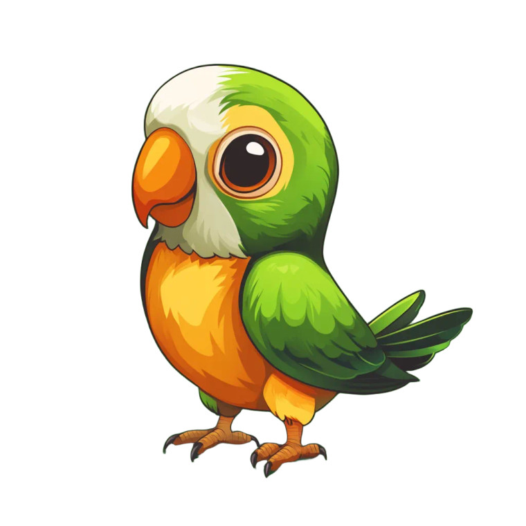 Quaker Parrot Baby Mascot Vinyl Car Decal Sticker – Waterproof & UV-Resistant 4.0"