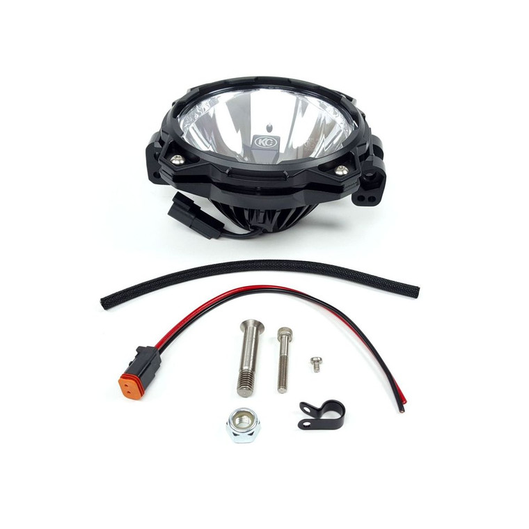 KC Hilites USA-Made Gravity Pro6 LED Driving Light | Clear Cree Bulb | 6 Inch Round | 20W | Universal Mount