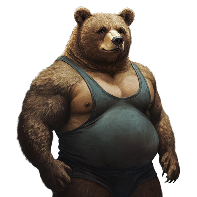 Realistic Bear Wrestling Singlet Vinyl Car Decal Sticker – Waterproof & UV-Resistant 4.0"