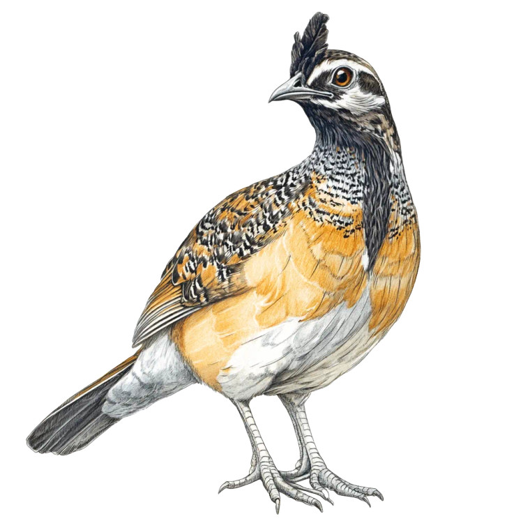 Realistic Gambels Quail White Vinyl Car Decal Sticker – Waterproof & UV-Resistant 4.0"