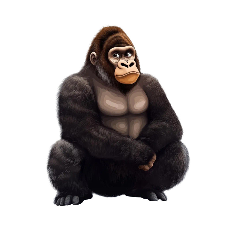 Realistic Gorilla Full Body Vinyl Car Decal Sticker – Waterproof & UV-Resistant 4.0"