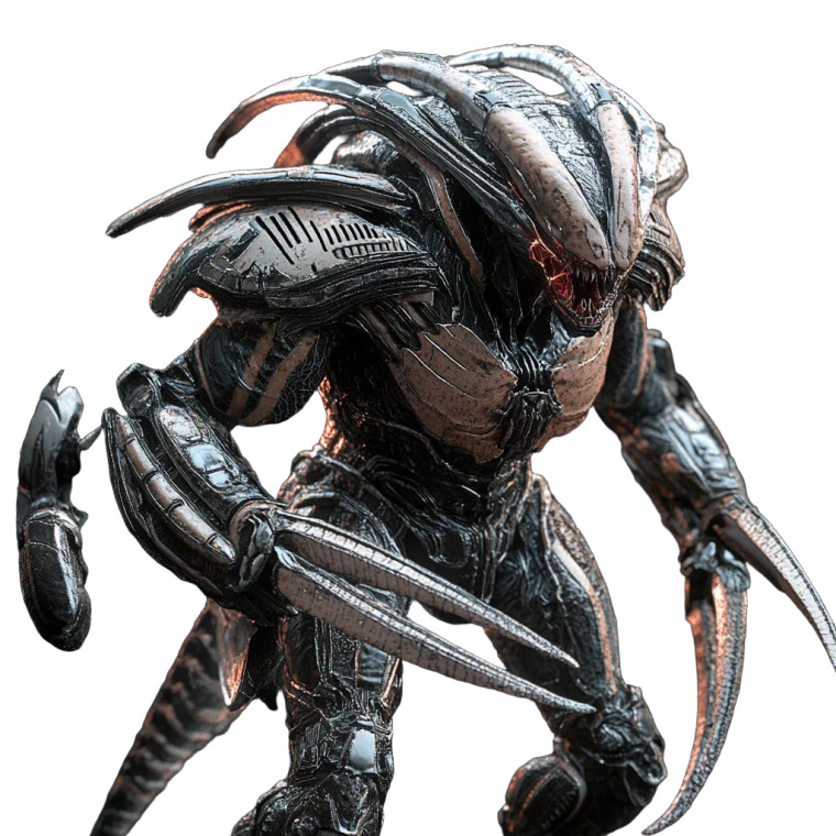 Reptilian Insectoid Battle Armor Vinyl Car Decal Sticker – Waterproof & UV-Resistant 4.0"