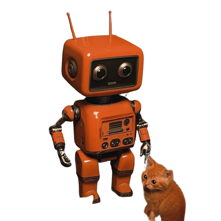 Retro Robot Cats Learning Vinyl Car Decal Sticker – Waterproof & UV-Resistant 4.0"