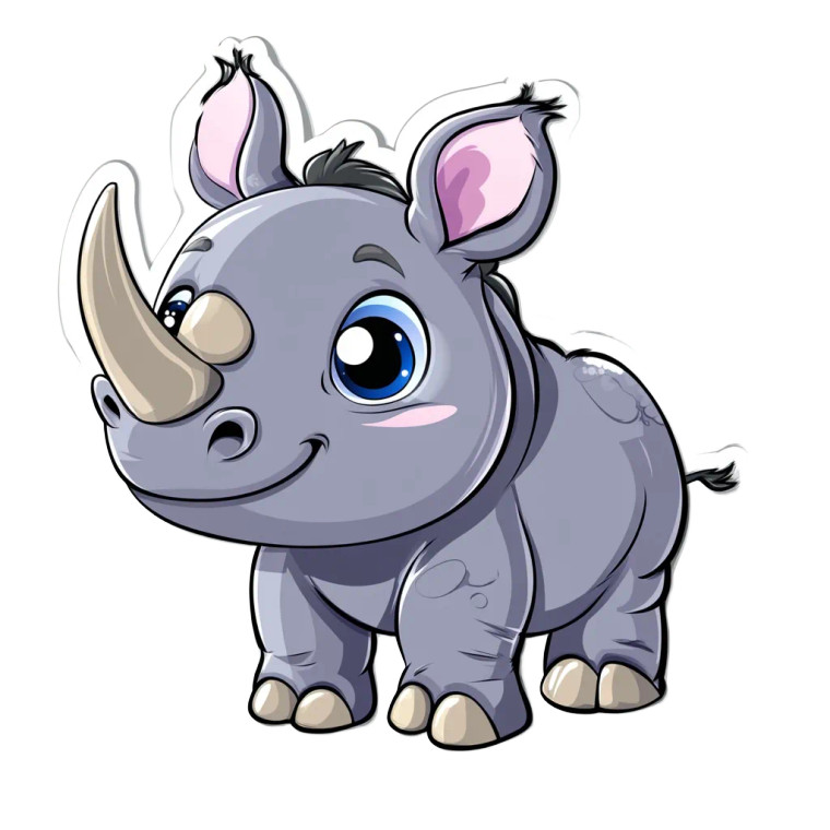 Rhino Big Eyes Sticker Vinyl Car Decal Sticker – Waterproof & UV-Resistant 4.0"