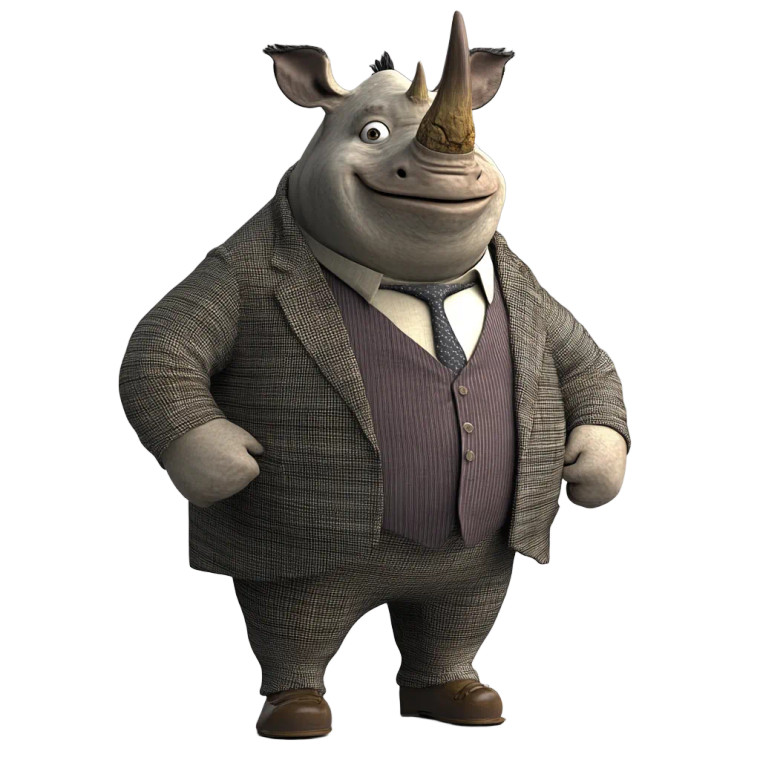 Rhinoceros Mascot Character Vinyl Car Decal Sticker – Waterproof & UV-Resistant 4.0" Rhinoceros Mascot Character Vinyl Car Decal Sticker – Waterproof & UV-Resistant 4.0"