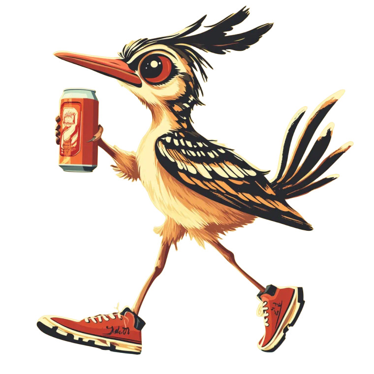Roadrunner Running Beer Vinyl Car Decal Sticker – Waterproof & UV-Resistant 4.0"