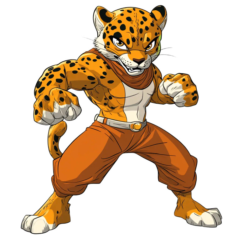 Rock Mascot Orange Jaguar Vinyl Car Decal Sticker – Waterproof & UV-Resistant 4.0"