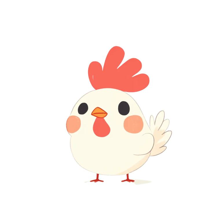 Rooster Miffy Kawaii White Vinyl Car Decal Sticker – Waterproof & UV-Resistant 4.0"