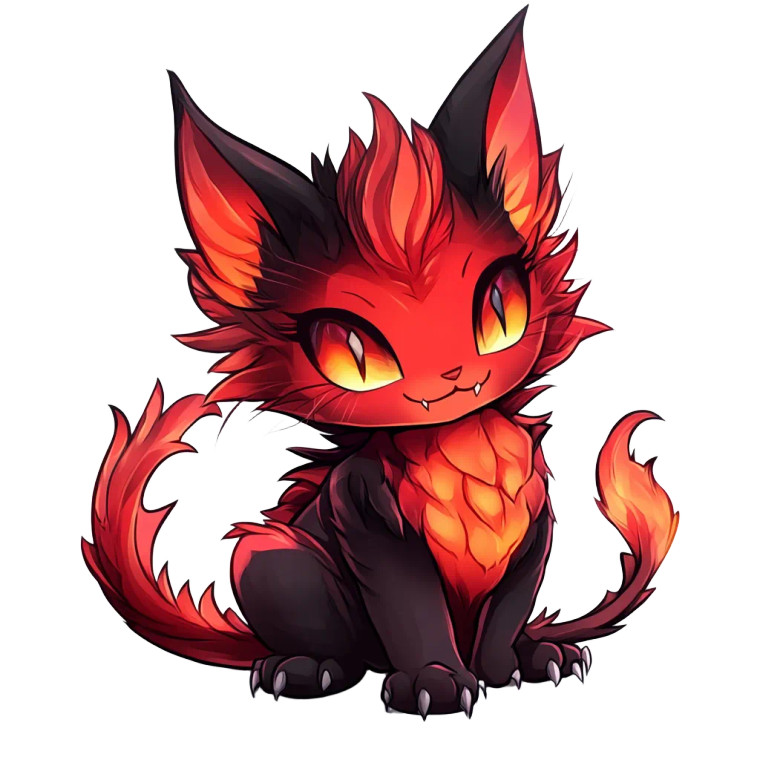 Ruby Red Dragon Cat Vinyl Car Decal Sticker – Waterproof & UV-Resistant 4.0"